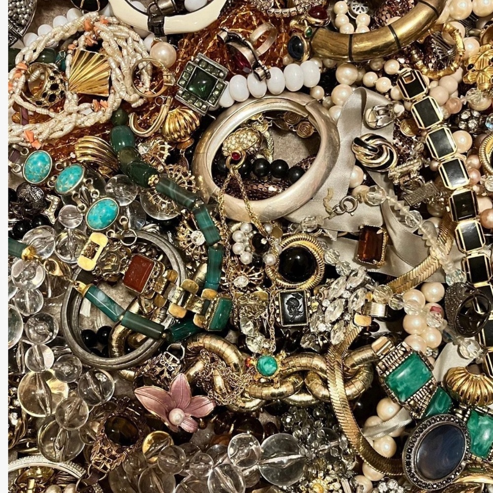 Wearable Jewelry Lot - Vintage to Modern Lot - Unsorted- Treasure Hunt 1 lb